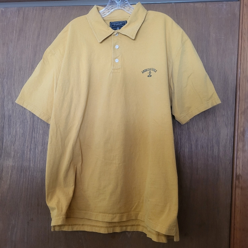 American Eagle Outfitters Yellow Men's Polo Shirt, Xl